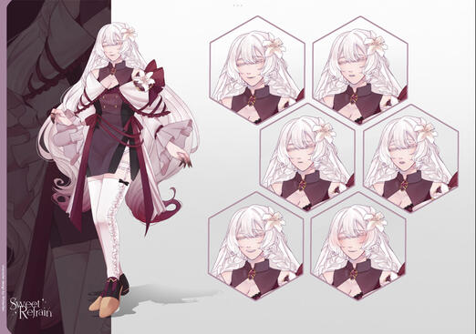 Yurikawa Seira (Sweet Refrain) Expression Sheet