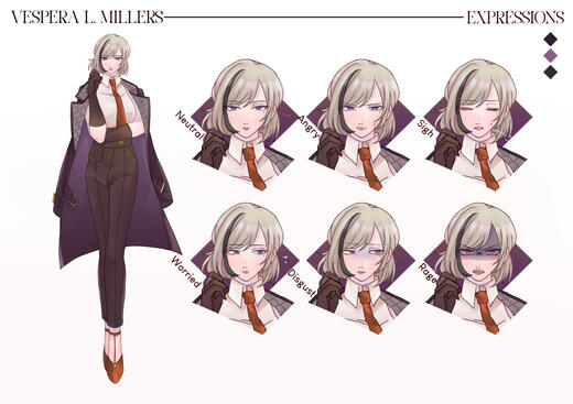 Vespera L. Miller (The Afterlife Worker) Expressions